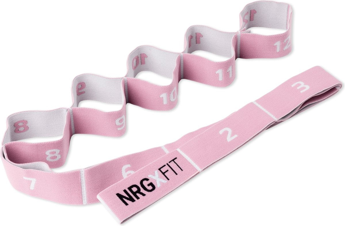 FITELASTIX® Premium Weerstandsband Lang - Voor Elk Niveau - Resistance Band - Sport Elastiek Fitness - Workout Elastiek - Met Handvatten - Thuis Sporten - Weerstand band 5-30kg - Stof - Roze