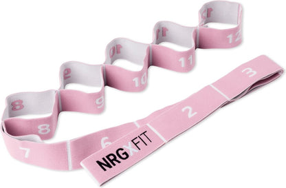 FITELASTIX® Premium Weerstandsband Lang - Voor Elk Niveau - Resistance Band - Sport Elastiek Fitness - Workout Elastiek - Met Handvatten - Thuis Sporten - Weerstand band 5-30kg - Stof - Roze