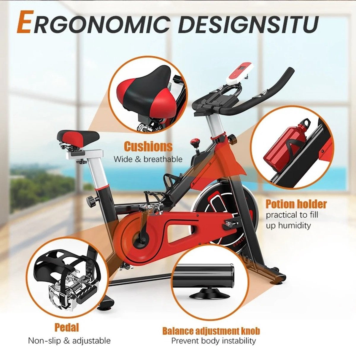 Royaluxe - Hometrainer - Hometrainer Fiets - Hometrainers - Fitness - Spinning Fiets - Fitness Fiets - Sport - Fietsen - Fiets - Gym - Hometrainers Fitness