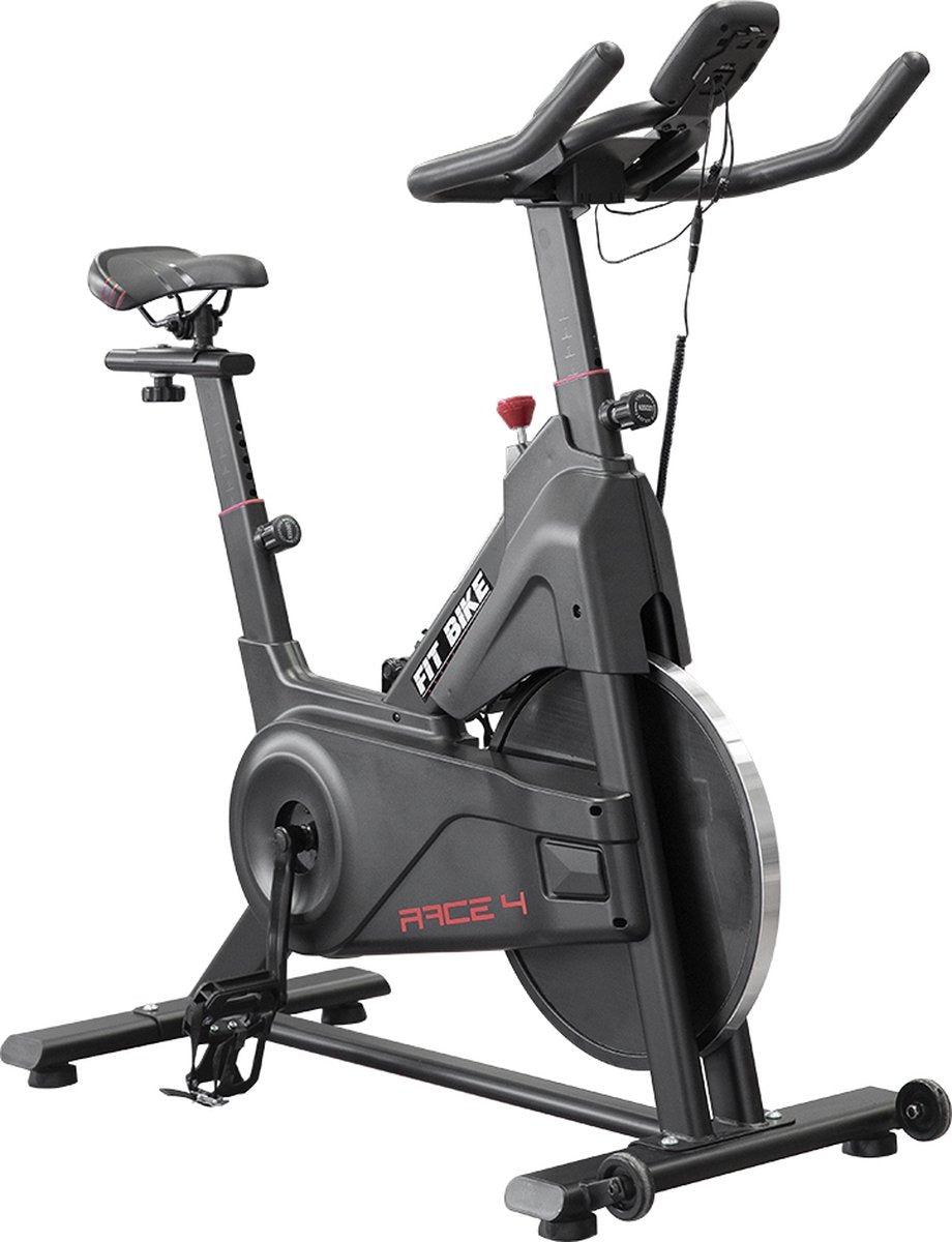 FitBike - Race 4 - Indoor Cycle - Fitness Fiets - Incl. Trainingscomputer - Bluetooth - V-Belt aandrijving