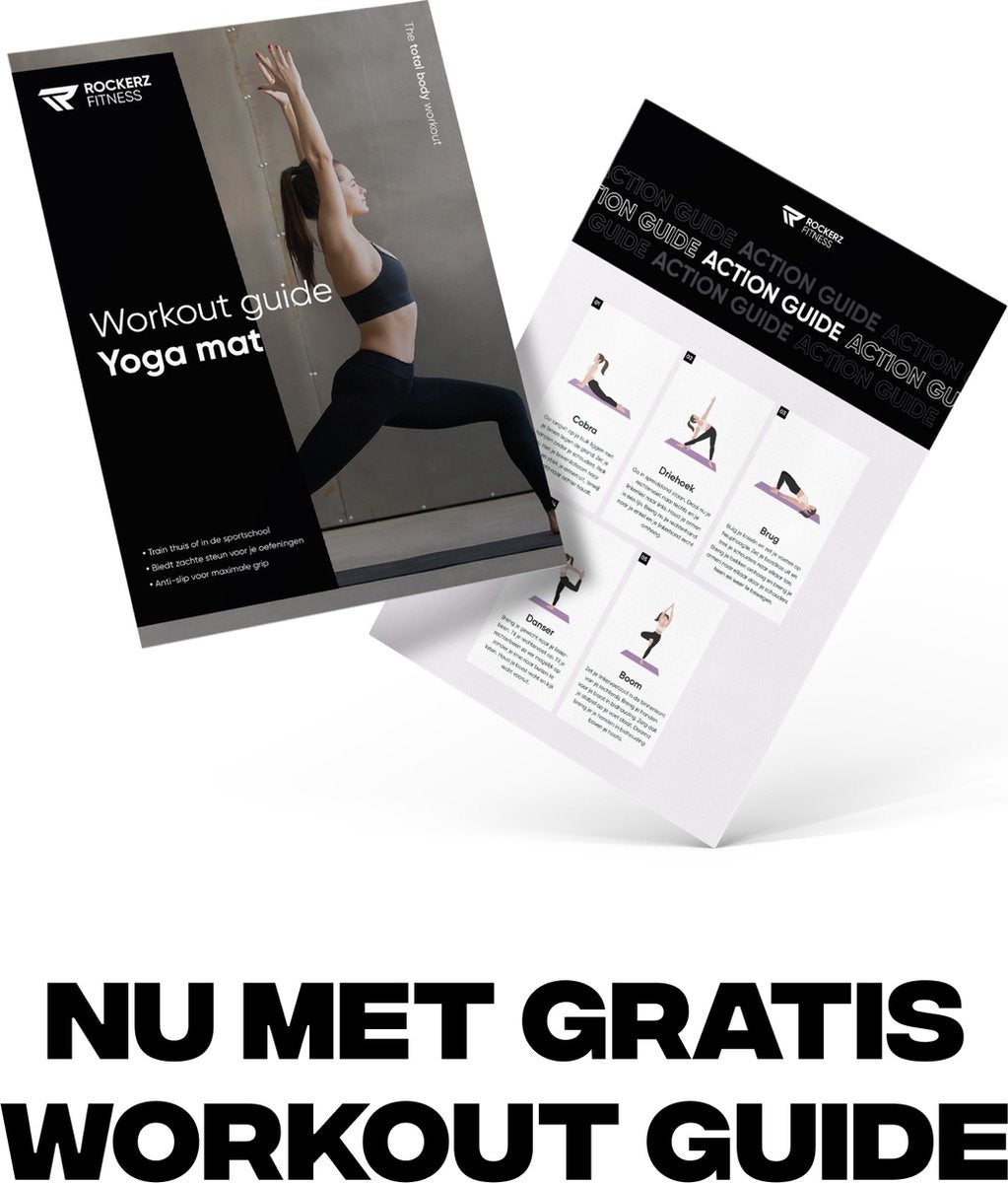 Rockerz Deluxe Yoga mat - Fitness mat - Sport mat - Yogamat anti slip & eco - Extra Dik - Duurzaam TPE materiaal - Incl Draagtas - Kleur: Petrol