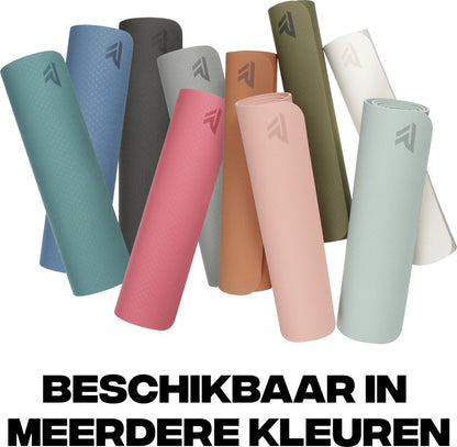 Rockerz Deluxe Yoga mat - Fitness mat - Sport mat - Yogamat anti slip & eco - Extra Dik - Duurzaam TPE materiaal - Incl Draagtas - Kleur: Petrol