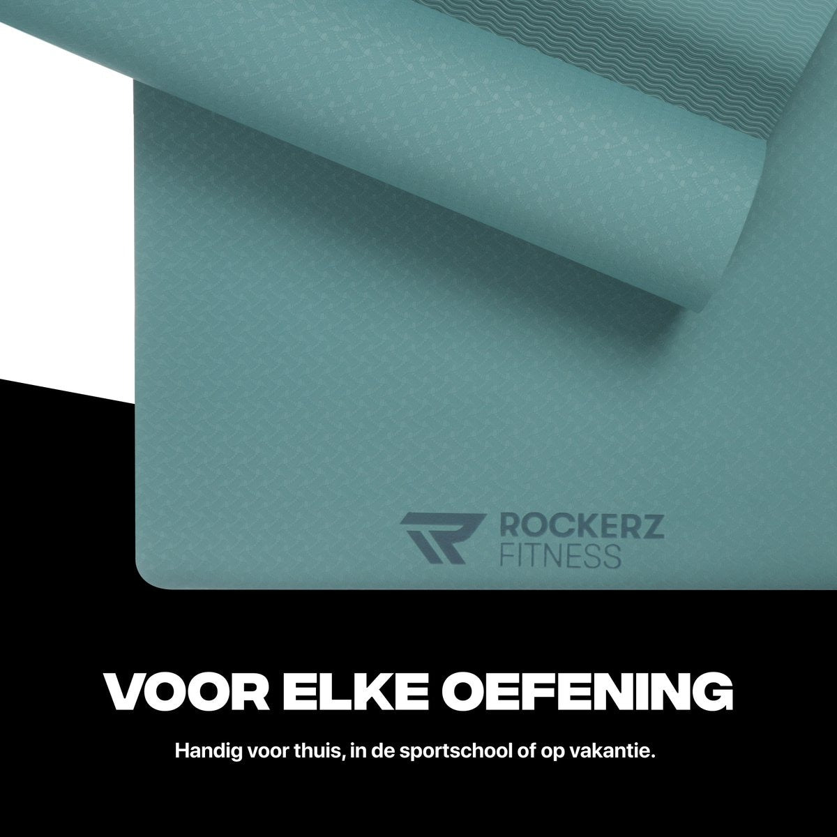 Rockerz Deluxe Yoga mat - Fitness mat - Sport mat - Yogamat anti slip & eco - Extra Dik - Duurzaam TPE materiaal - Incl Draagtas - Kleur: Petrol