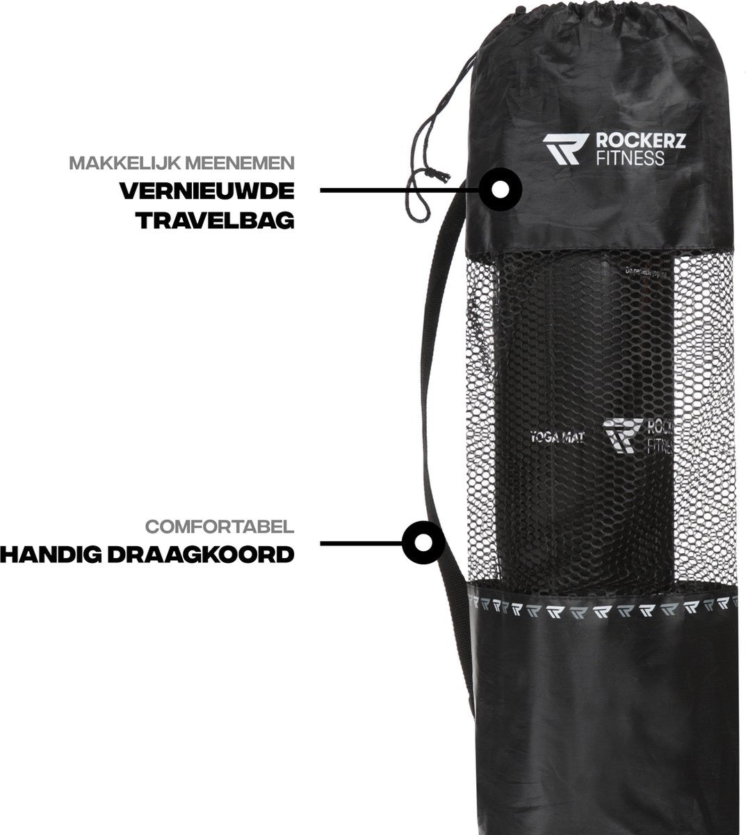 Rockerz Deluxe Yoga mat - Fitness mat - Sport mat - Yogamat anti slip & eco - Extra Dik - Duurzaam TPE materiaal - Incl Draagtas - Kleur: Petrol