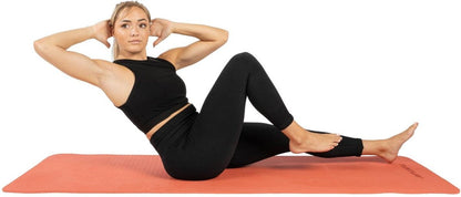 Tunturi Yoga Mat 8mm - Pilates mat - Extra dikke fitness mat - 183x61x0,8 cm - Incl Draagtas - Ecologisch materiaal - Eenvoudig te reinigen - Mint